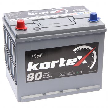 13 549 р. Аккумулятор KORTEX SILVER Dynamic ASIA 80Ач KORTEX 6ст80(1) smf580413 (d26)  с доставкой в г. Кемерово. Увеличить фотографию 1