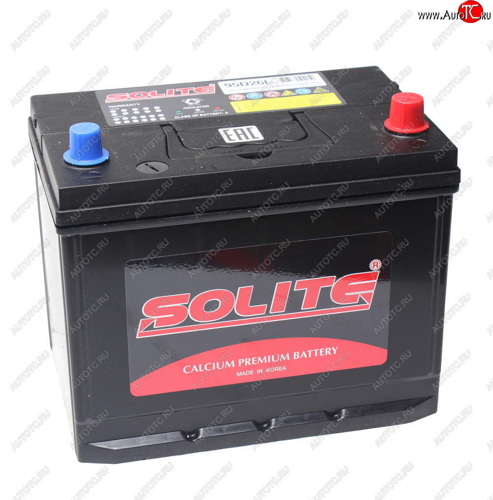 13 599 р. Аккумулятор SOLITE 85Ач обратная полярность SOLITE 6ст85(0) 95d26l  с доставкой в г. Кемерово