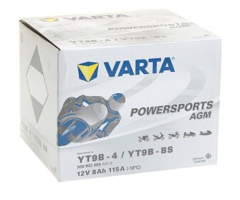 5 249 р. Аккумулятор VARTA MOTO AGM 8Ач VARTA 6ст8 509 902 008 (yt9b-4(bs))  с доставкой в г. Кемерово. Увеличить фотографию 2