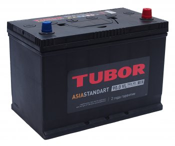 13 199 р. Аккумулятор TUBOR Asia Standart 90Ач обратная полярность TUBOR 6ст90(0) d31l  с доставкой в г. Кемерово. Увеличить фотографию 1