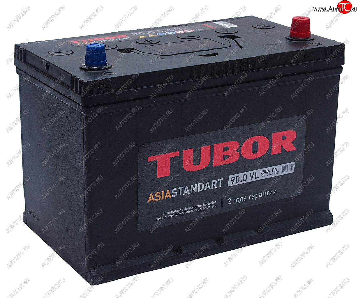 13 199 р. Аккумулятор TUBOR Asia Standart 90Ач обратная полярность TUBOR 6ст90(0) d31l  с доставкой в г. Кемерово