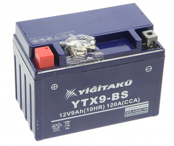 3 599 р. Аккумулятор YIGITAKU MOTO GEL 9А/ч MACPOWER 6ст9 ytx9-bs(mf) MACPOWER 6ст9 ytx9-bs(mf)  с доставкой в г. Кемерово. Увеличить фотографию 1