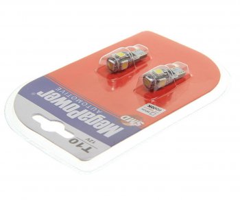 499 р. Лампа светодиодная 12V W5W T10 W2.1x9.5d 6000K 9 LED блистер (2шт.) MEGAPOWER MEGAPOWER-AUTOMOTIVE 70215w-2бл  с доставкой в г. Кемерово. Увеличить фотографию 2