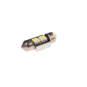 137 р. Лампа светодиодная 12V C5W SV8.5-8 6000K двухцокольная 2 светодиода с обманкой CANbus MEGAPOWER MEGAPOWER-AUTOMOTIVE 70225w  с доставкой в г. Кемерово. Увеличить фотографию 1