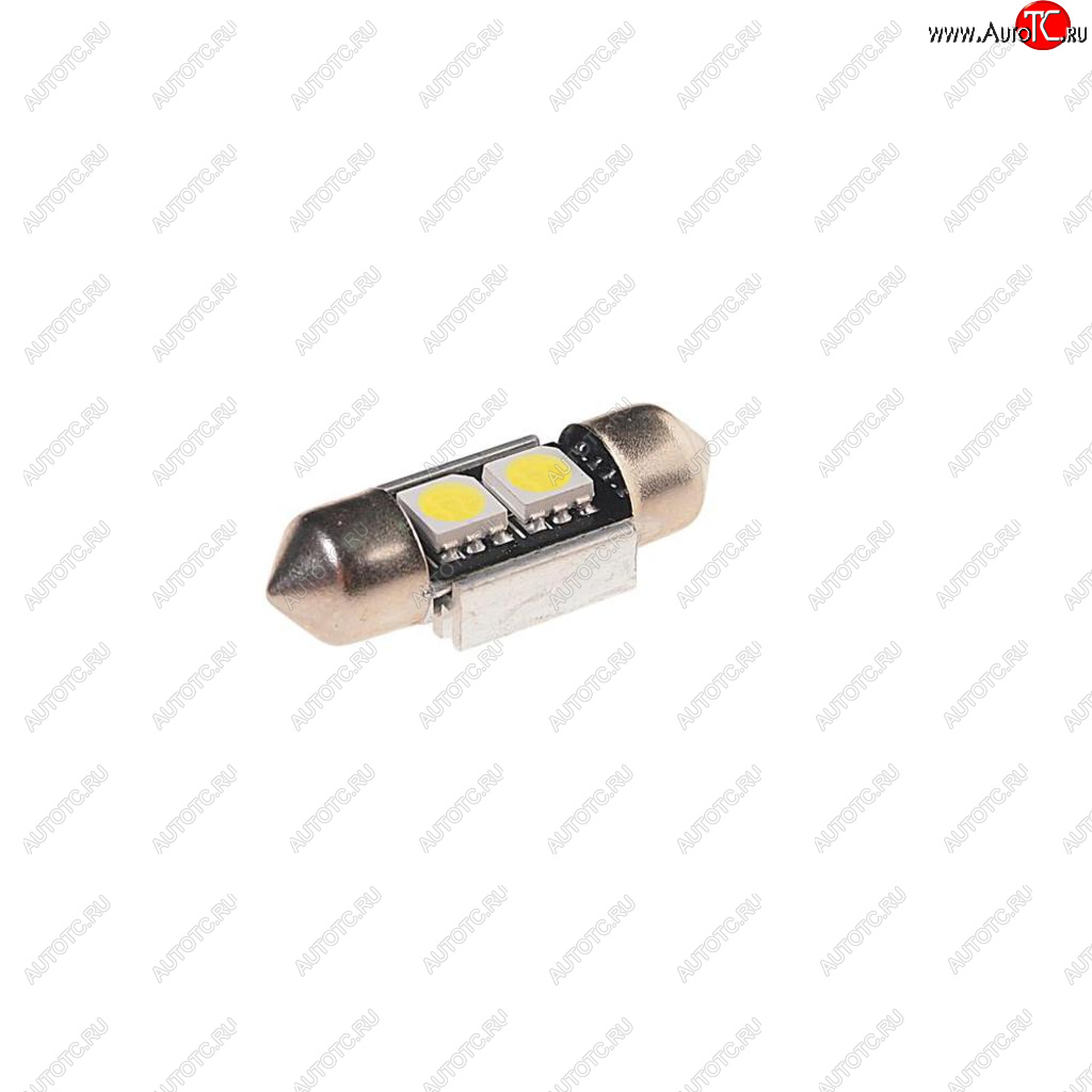 137 р. Лампа светодиодная 12V C5W SV8.5-8 6000K двухцокольная 2 светодиода с обманкой CANbus MEGAPOWER MEGAPOWER-AUTOMOTIVE 70225w  с доставкой в г. Кемерово