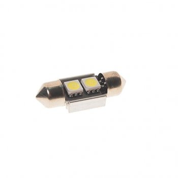 66 р. Лампа светодиодная 24V C5W SV8.5-8 6000K двухцокольная 2 светодиода MEGAPOWER MEGAPOWER-AUTOMOTIVE 70225w-24  с доставкой в г. Кемерово. Увеличить фотографию 1