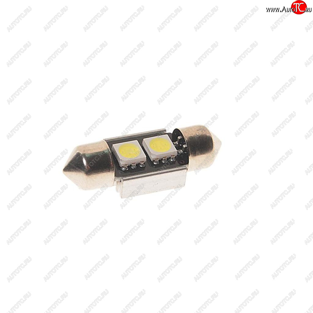 66 р. Лампа светодиодная 24V C5W SV8.5-8 6000K двухцокольная 2 светодиода MEGAPOWER MEGAPOWER-AUTOMOTIVE 70225w-24  с доставкой в г. Кемерово