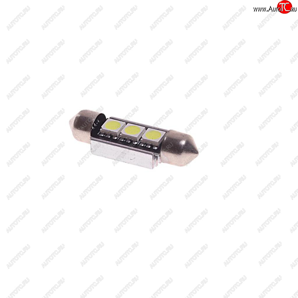 131 р. Лампа светодиодная 12V C5W SV8.5-8 6000K двухцокольная 3 светодиода с обманкой CANbus MEGAPOWER MEGAPOWER-AUTOMOTIVE 70231w  с доставкой в г. Кемерово