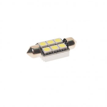 206 р. Лампа светодиодная 24V C5W SV8.5-8 6000K двухцокольная 6 светодиодов с обманкой CANbus MEGAPOWER MEGAPOWER-AUTOMOTIVE 70235w-24  с доставкой в г. Кемерово. Увеличить фотографию 1