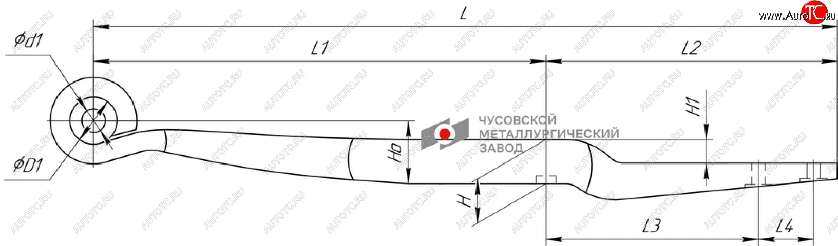 19 799 р. Полурессора BPW задняя прицепа (1 лист) прямая L=1000мм ЧМЗ SPRINGER ЧМЗ 705601bw-13.89.0  с доставкой в г. Кемерово