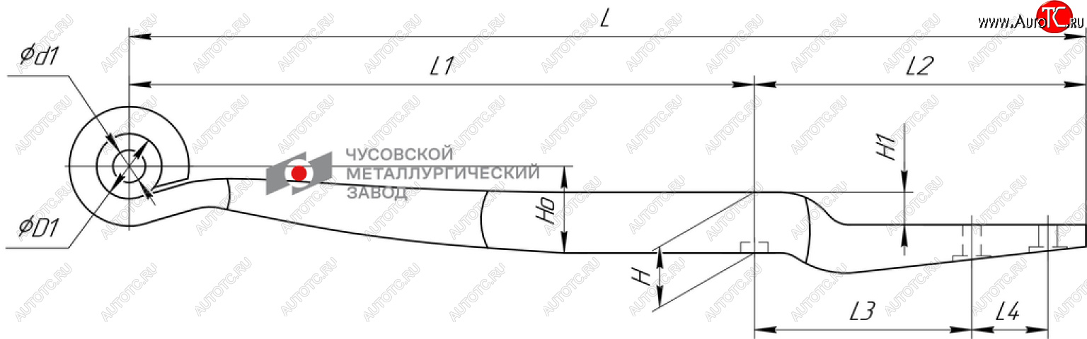 17 849 р. Полурессора BPW задняя прицепа (1 лист) прямая L=935мм ЧМЗ SPRINGER ЧМЗ 705601bw-13.90.0  с доставкой в г. Кемерово