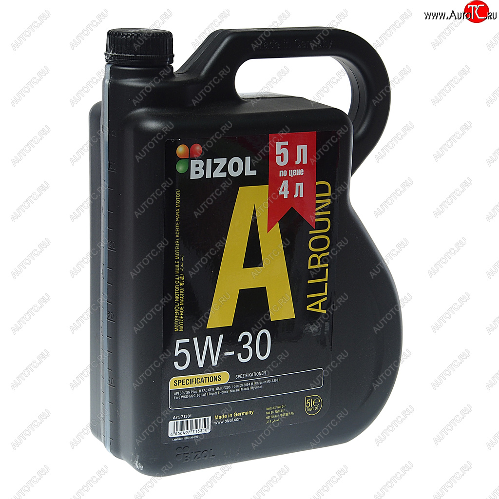 4 549 р. Масло моторное ALLROUND 5W30 синт.5л BIZOL АКЦИЯ BIZOL 71331  с доставкой в г. Кемерово