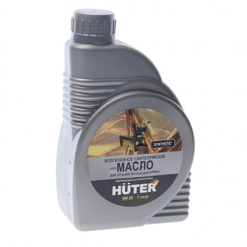 649 р. Масло моторное для 4-х тактных двигателей 4T 5W30 синт.1л HUTER HUTER 73812  с доставкой в г. Кемерово. Увеличить фотографию 1