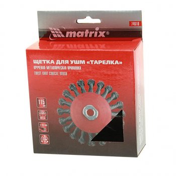 419 р. Кордщетка для УШМ дисковая 115мм крученая сталь М14 MATRIX MATRIX 74610  с доставкой в г. Кемерово. Увеличить фотографию 3