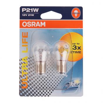 280 р. Лампа 12V P21W BA15s блистер (2шт.) Ultra Life OSRAM OSRAM 7506ult-02b  с доставкой в г. Кемерово. Увеличить фотографию 1