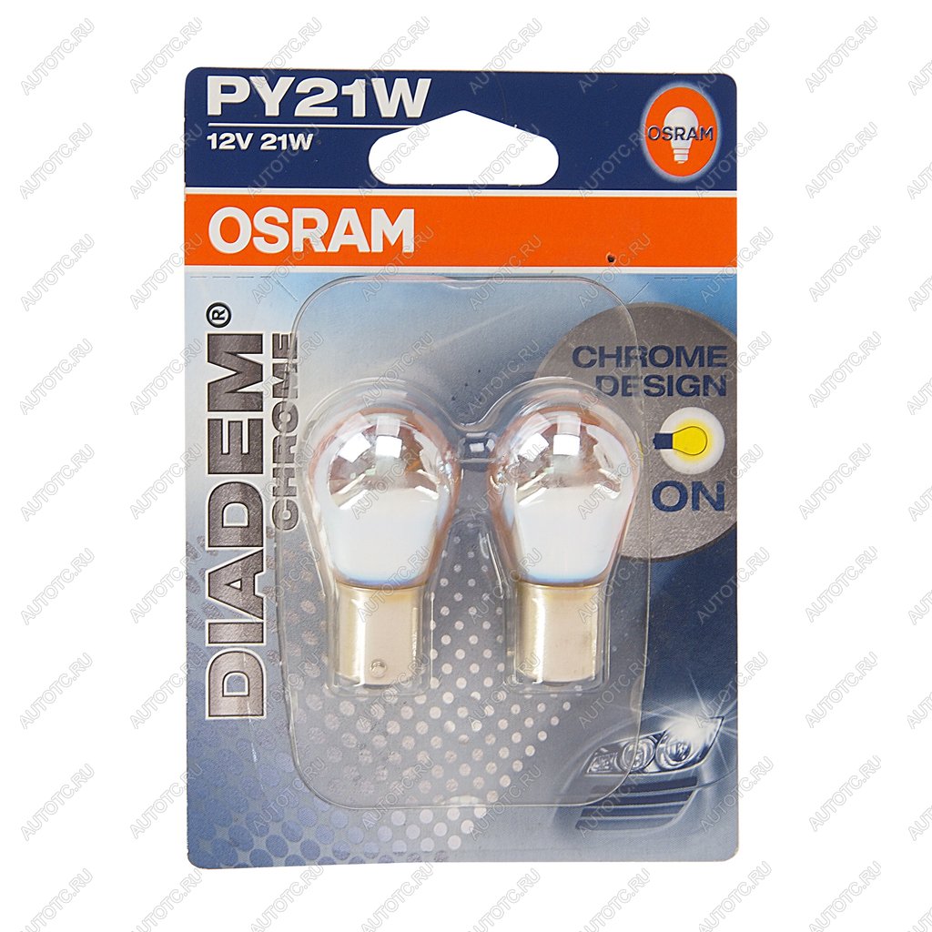 1 199 р. Лампа 12V PY21W BAU15s желтая блистер (2шт.) Diadem Chrome OSRAM OSRAM 7507dc-02b  с доставкой в г. Кемерово