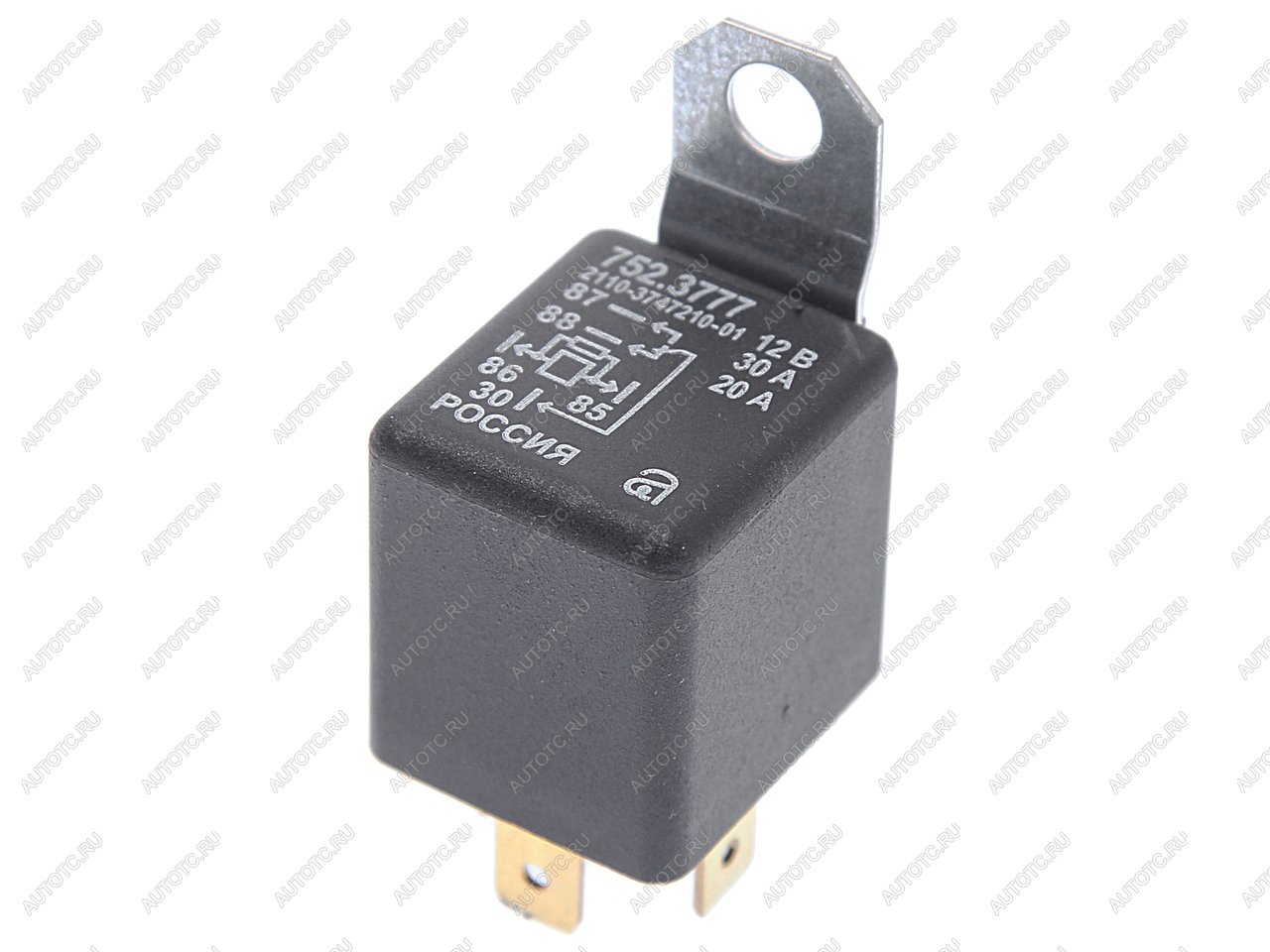 188 р. Реле электромагнитное 12V 5-ти контактное 3020А переключ. с кроншт. с резистором АВАР АВАР 752.3777  с доставкой в г. Кемерово