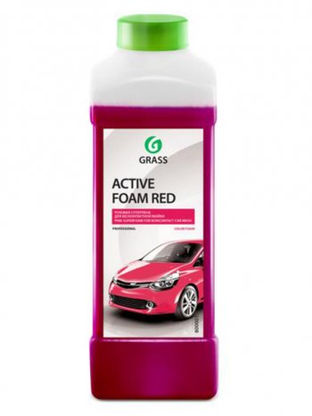 439 р. Шампунь для бесконтактной мойки 1л Active Foam Red GRASS GRASS 800001  с доставкой в г. Кемерово. Увеличить фотографию 1