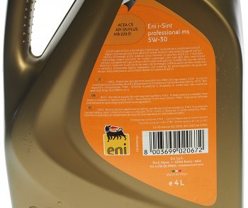 3 799 р. Масло моторное I-SINT professional MS 5W30 синт.4л ENI ENI 8003699008458  с доставкой в г. Кемерово. Увеличить фотографию 2