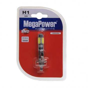 749 р. Лампа светодиодная 12V H1 P14.5s 6000K 5 светодиодов блистер (1шт.) MEGAPOWER MEGAPOWER-AUTOMOTIVE 80524бл  с доставкой в г. Кемерово. Увеличить фотографию 1