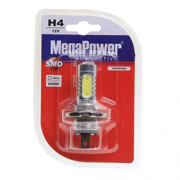 799 р. Лампа светодиодная 12V H4 P43t-38 6000K 5 светодиодов блистер (1шт.) MEGAPOWER MEGAPOWER-AUTOMOTIVE 80544бл  с доставкой в г. Кемерово. Увеличить фотографию 1