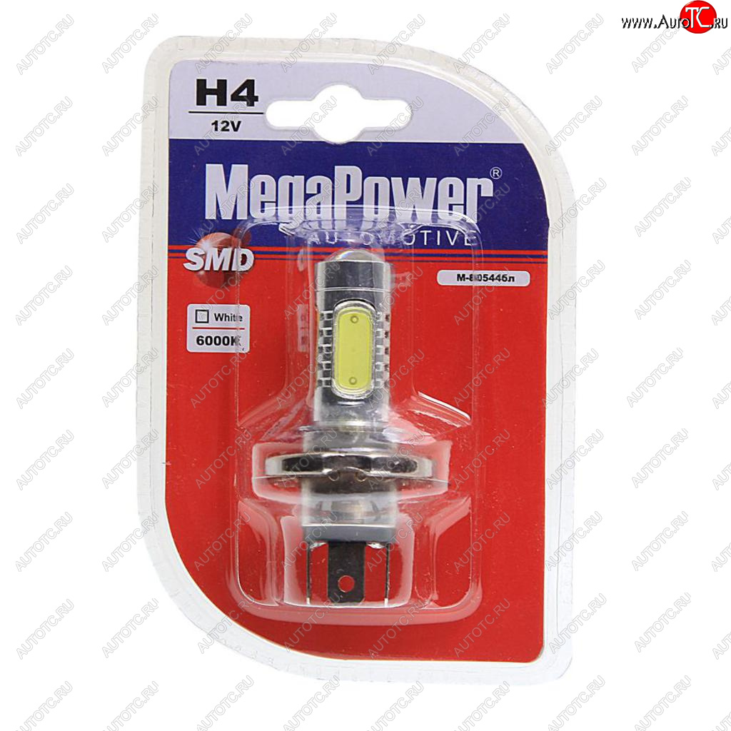 799 р. Лампа светодиодная 12V H4 P43t-38 6000K 5 светодиодов блистер (1шт.) MEGAPOWER MEGAPOWER-AUTOMOTIVE 80544бл  с доставкой в г. Кемерово