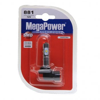 389 р. Лампа светодиодная 12V H27W1 PG13 6000K 5 светодиодов блистер (1шт.) MEGAPOWER MEGAPOWER-AUTOMOTIVE 80616бл  с доставкой в г. Кемерово. Увеличить фотографию 1