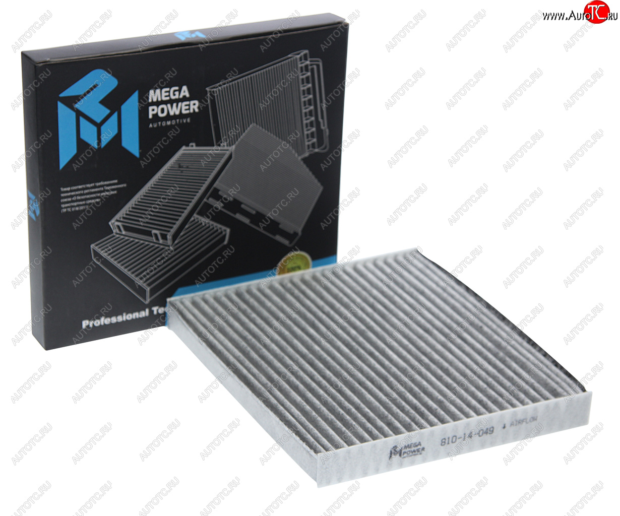280 р. Фильтр воздушный салона MAZDA 2,6,CX-7 угольный MEGAPOWER MEGAPOWER 810-14-049  с доставкой в г. Кемерово