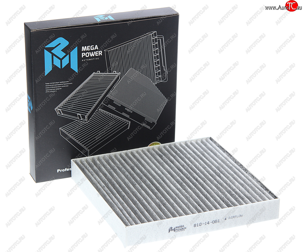 469 р. Фильтр воздушный салона MITSUBISHI Lancer 10 угольный MEGAPOWER MEGAPOWER 810-14-061  с доставкой в г. Кемерово