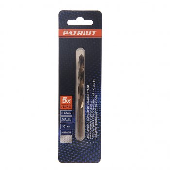 247 р. Сверло по металлу 6.5х101мм HSS PATRIOT PATRIOT 815010013  с доставкой в г. Кемерово. Увеличить фотографию 1