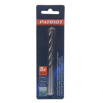 141 р. Сверло по бетону 8.0х120мм PATRIOT PATRIOT 815010054  с доставкой в г. Кемерово. Увеличить фотографию 1