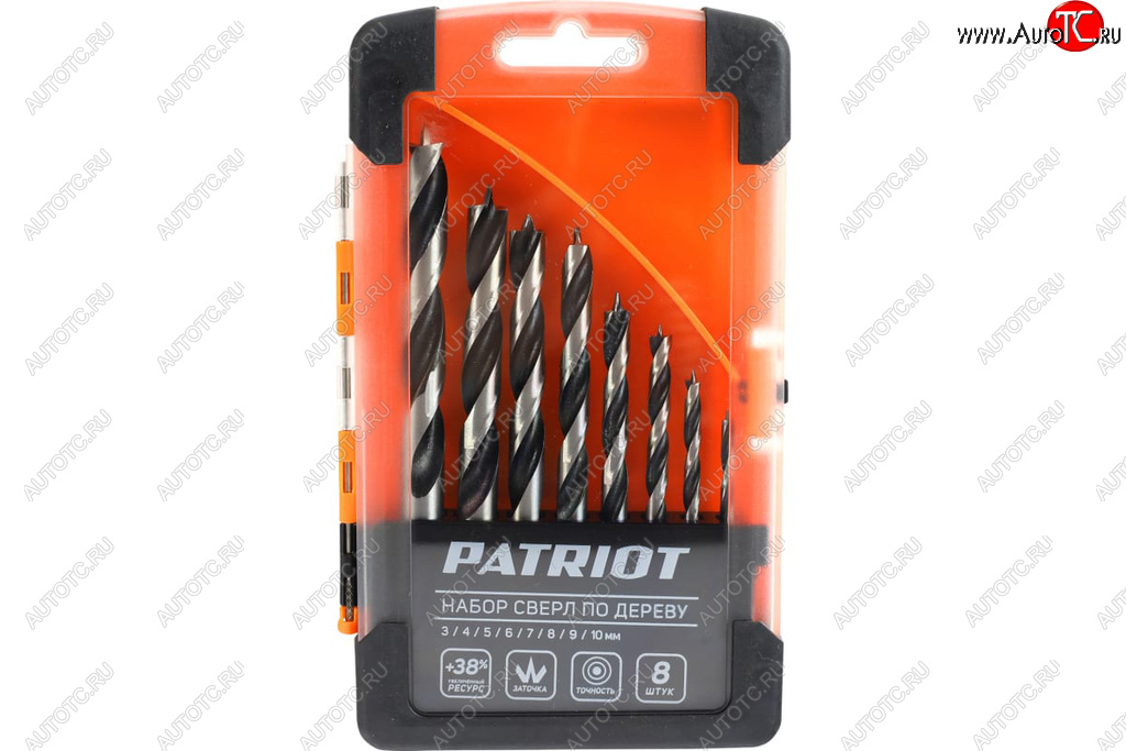 839 р. Набор сверл по дереву 4.0-10.0мм (8шт.) PATRIOT PATRIOT 815010103  с доставкой в г. Кемерово