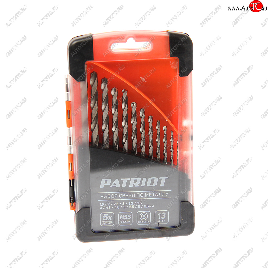 1 599 р. Набор сверл по металлу 1.5-6.5мм HSS (13шт.) PATRIOT PATRIOT 815010104  с доставкой в г. Кемерово