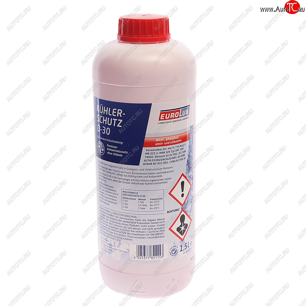 1 399 р. Антифриз красный Protection Fluid D-30 концентрат 1.5кг EUROLUB EUROLUB 821015  с доставкой в г. Кемерово