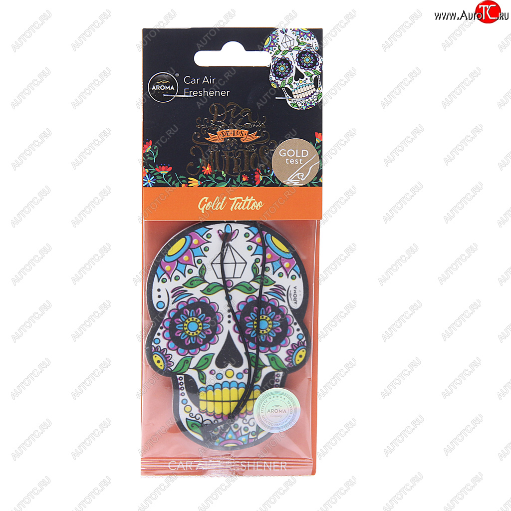 157 р. Ароматизатор подвесной пластина (gold tatoo) Dia De Los Muertos AROMA CAR AROMA CAR 83117  с доставкой в г. Кемерово