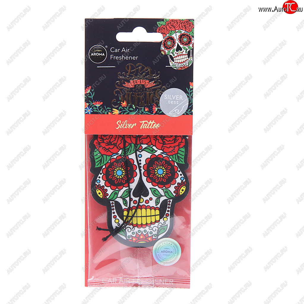 157 р. Ароматизатор подвесной пластина (silver tatoo) Dia De Los Muertos AROMA CAR AROMA CAR 83118  с доставкой в г. Кемерово