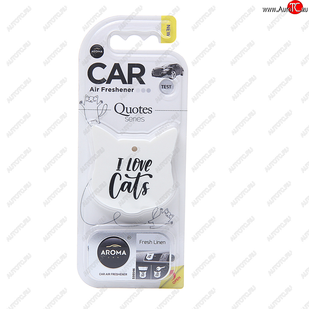 294 р. Ароматизатор на дефлектор полимерный (fresh linen) Quotes Cat AROMA CAR AROMA CAR 83195  с доставкой в г. Кемерово