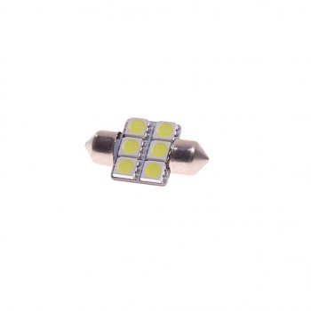 71 р. Лампа светодиодная 12V C10W SV8.5-8 31мм 6000K двухцокольная 6 светодиодов MEGAPOWER MEGAPOWER-AUTOMOTIVE 85174w  с доставкой в г. Кемерово. Увеличить фотографию 1