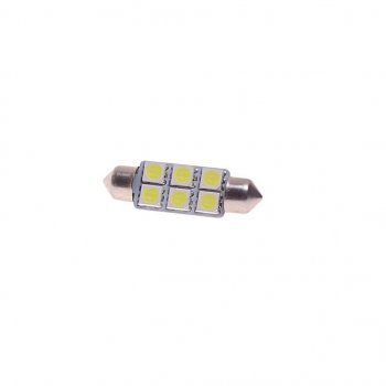 58 р. Лампа светодиодная 12V C10W SV8.5-8 39мм 6000K двухцокольная 6 светодиодов MEGAPOWER MEGAPOWER-AUTOMOTIVE 85181w  с доставкой в г. Кемерово. Увеличить фотографию 1