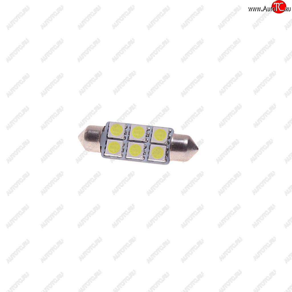 58 р. Лампа светодиодная 12V C10W SV8.5-8 39мм 6000K двухцокольная 6 светодиодов MEGAPOWER MEGAPOWER-AUTOMOTIVE 85181w  с доставкой в г. Кемерово