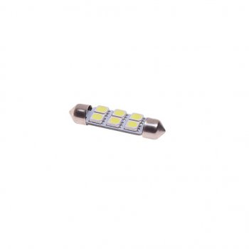 92 р. Лампа светодиодная 12V C10W SV8.5-8 41мм 6000K двухцокольная 6 светодиодов MEGAPOWER MEGAPOWER-AUTOMOTIVE 85182w  с доставкой в г. Кемерово. Увеличить фотографию 1