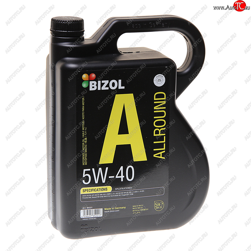 4 889 р. Масло моторное ALLROUND 5W40 синт.5л BIZOL BIZOL 85221  с доставкой в г. Кемерово