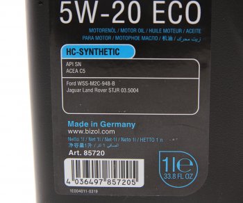 1 549 р. Масло моторное TECHNOLOGY 5W20 ECO синт.1л BIZOL BIZOL 85720  с доставкой в г. Кемерово. Увеличить фотографию 2