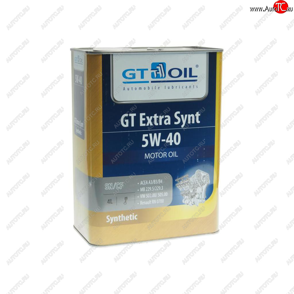4 299 р. Масло моторное GT EXTRA SYNT API SNCF 5W40 синт.4л GT OIL GT OIL 8809059407417  с доставкой в г. Кемерово