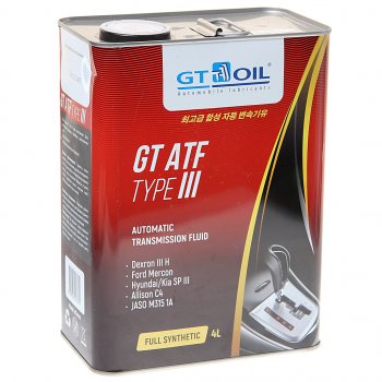 3 599 р. Масло трансмиссионное GT ATF TYPE III 4л GT OIL GT OIL 8809059407615  с доставкой в г. Кемерово. Увеличить фотографию 1