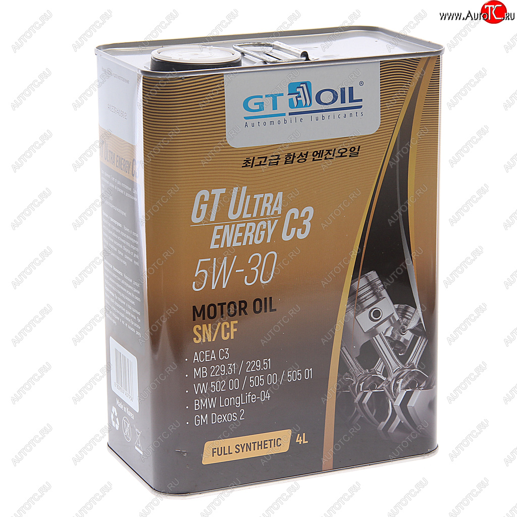 4 999 р. Масло моторное GT Ultra Energy C3  5W30 синт.4л GT OIL GT OIL 8809059407936  с доставкой в г. Кемерово