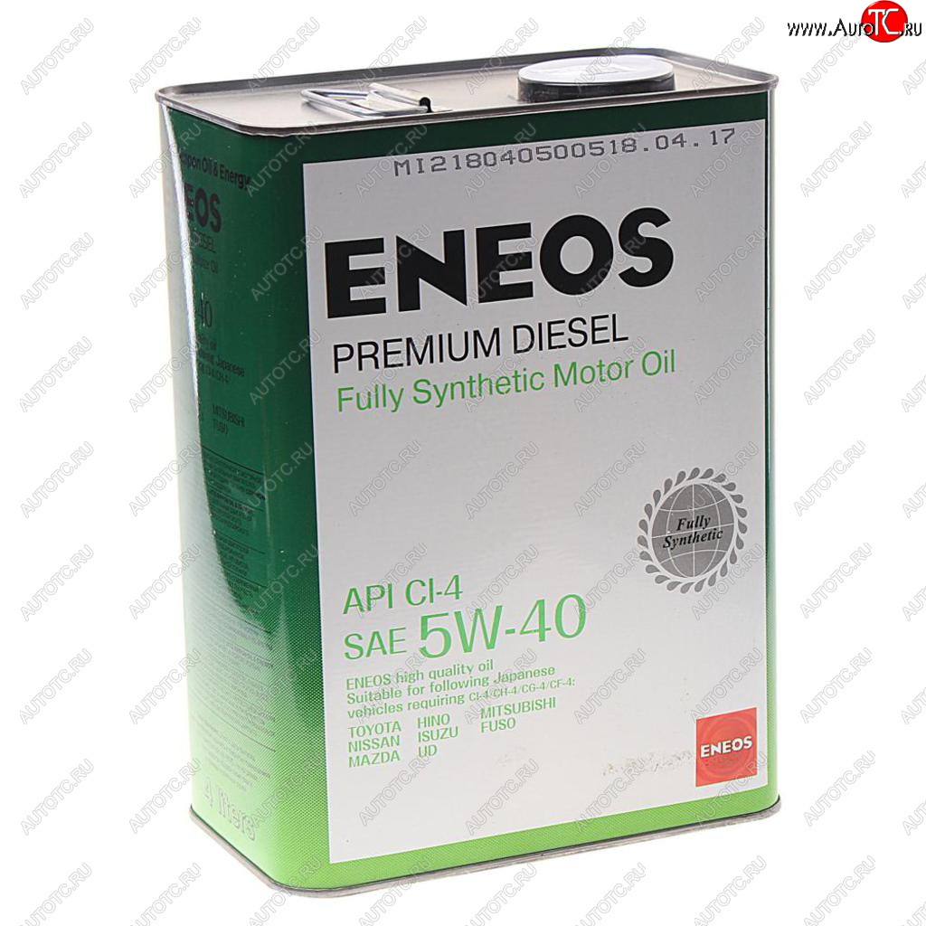 4 099 р. Масло дизельное Premium DIESEL CI-4 5W40 синт.4л ENEOS ENEOS 8809478943077  с доставкой в г. Кемерово