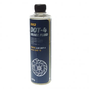 221 р. Жидкость тормозная DOT-4 3002 490г MANNOL MANNOL 8942  с доставкой в г. Кемерово. Увеличить фотографию 1