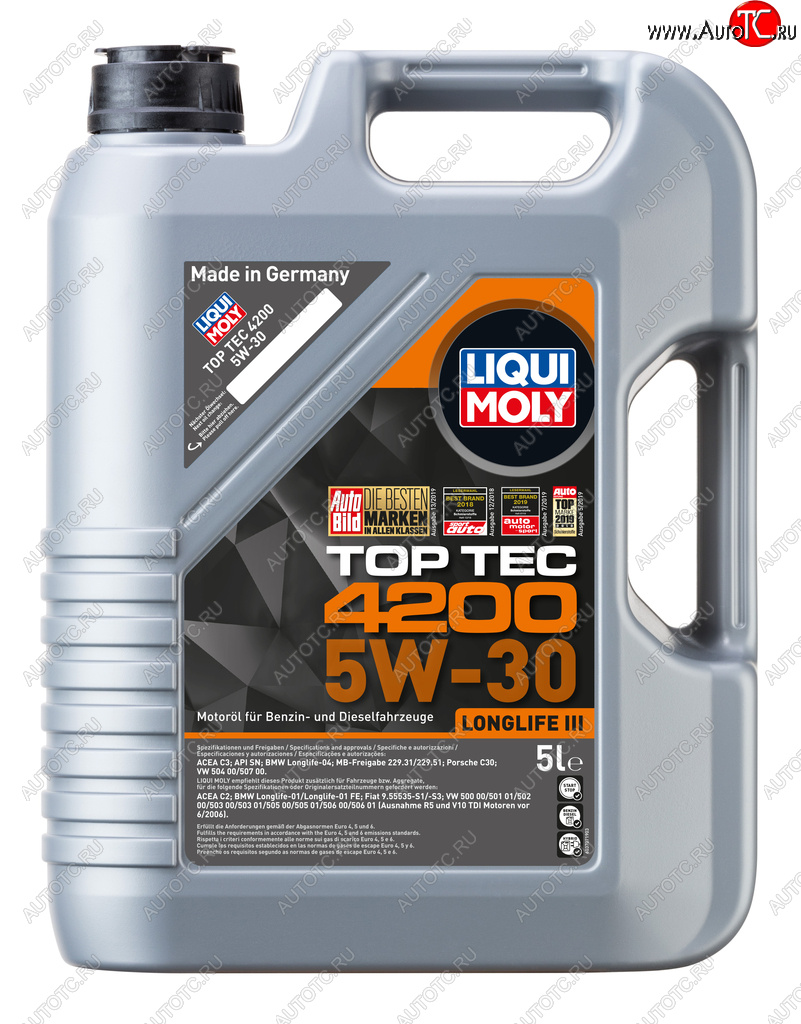 8 649 р. Масло моторное TOP TEC 4200 5W30 синт.5л LIQUI MOLY LIQUI MOLY 8973  с доставкой в г. Кемерово