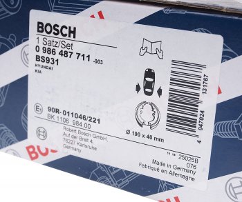 3 399 р. Колодки тормозные задние барабанные 4шт. BOSCH Hyundai Elantra HD (2006-2011)  с доставкой в г. Кемерово. Увеличить фотографию 4